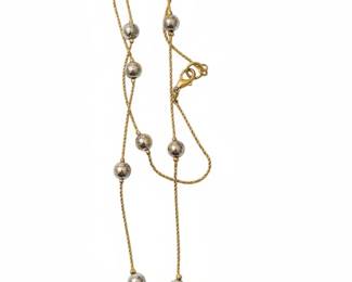 TwoTone Beaded Station Necklace
