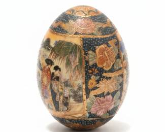 Decorative SatsumaStyle Porcelain Egg