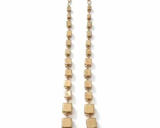 Vintage Geometric Cube Bead Necklace