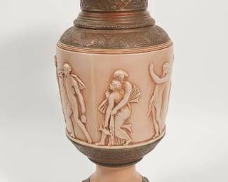 Neoclassical Style TerracottaLike Figural Relief Vase
