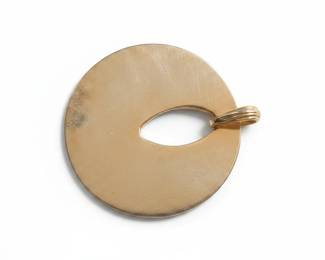 Large Sterling Silver Hammered Circle Pendant