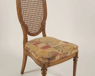 Set of Vintage Louis XVI Style Cane Back Dining Chairs