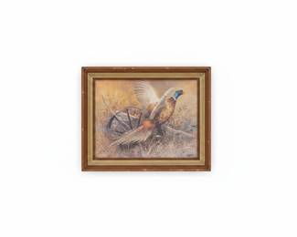 Robert K. Abbett Pheasant and Wagon Wheel Print