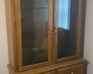 Vintage Oak China and Display Cabinet