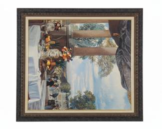 Classical Garden Scene with Still Life by Charles Dugasseau