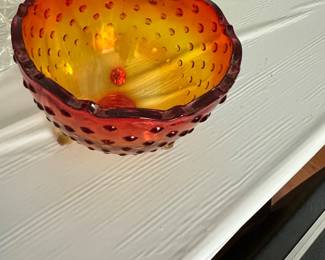 Amber glass bowl