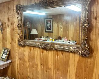 Large gold framed mirror