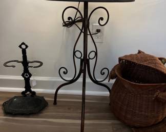 Small Round Metal Table, Wicker Frog