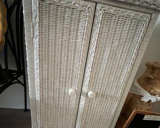 White Wicker Cabinet