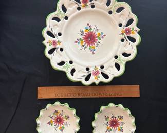 C140 - $20. Vestal Hand Painted Portugal 3 Piece Set.