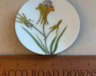 C106 - $20. Enameled Copper Trinket Dish. Signed De Passillé-Sylvestre