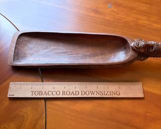 C72 - $25. African Hand Carved Folk art Decorative Scoop. Measures 4" W x 24" Tall