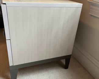 C19 - $225. PAIR of Nightstands from Ambiente Modern Furniture. ALF Italian Designs "Mont Blanc" series. Measures 24" x 19" x 22" tall. All drawers slide - very good, gently used condition.