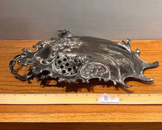 CS1 - $1750. Antique - Austrian 800 Silver Tray with 3 feet. Weighs 680 grams.