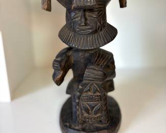 C81 - $55. African Congo Luba Caryatid Ceremony Bowl. Measures 11.75" Tall