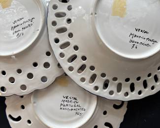 C139 - $80. 7 Piece Set. Vestal Hand Panted Portugal Plates and Bowls.