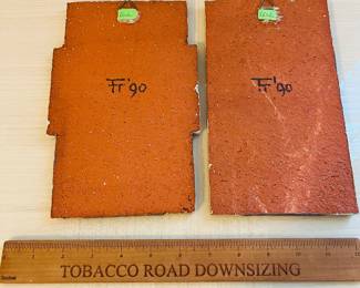 C161 - $50. Pair of Signed Vintage Frouwien 1990 Visser Holland Folk Art Tiles. Wall Hangings. Measures 6" W x 9" Tall