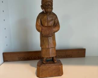 C50 - $8. Hand Carved Wood Man. Measures 8" Tall