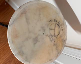 C44 - $75. Marble Top Fern Stand. Measures 14" x 36". Marble top lifts off - has a little staining