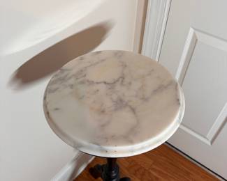 C44 - $75. Marble Top Fern Stand. Measures 14" x 36". Marble top lifts off - has a little staining