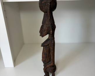 C85 - $65. African Senufo Hand Carved Wood Maternity Figure. Measures 14.5 Tall