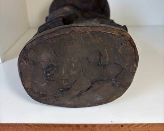 C81 - $55. African Congo Luba Caryatid Ceremony Bowl. Measures 11.75" Tall
