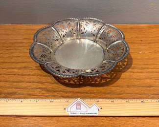 CS2 - $475. Sterling Silver Pierced Bowl. 220 grams.
