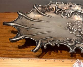 CS1 - $1750. Antique - Austrian 800 Silver Tray with 3 feet. Weighs 680 grams.