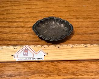 CS4 - $95. Chinese Export Sterling Trinket Tray. Weighs 36 grams.
