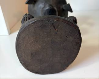 C78 - $35. Nigerian Yoruba People Hand Carved Divination Bowl. Measures 6" W x 8" Tall