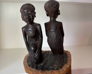 C157 - $80. African Hand Carved Wood Family Tree Sculpture. Measures 24.5" Tall