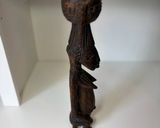 C85 - $65. African Senufo Hand Carved Wood Maternity Figure. Measures 14.5 Tall