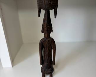 C85 - $65. African Senufo Hand Carved Wood Maternity Figure. Measures 14.5 Tall
