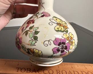 C37 - $20. Zsolnay-Hungary. Hand Painted vase. 6" tall.