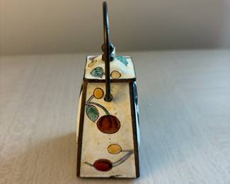 C107 - $10. Enamel on Brass Miniature Teapot.