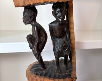 C157 - $80. African Hand Carved Wood Family Tree Sculpture. Measures 24.5" Tall