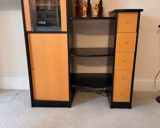 C8 - $100. 3 Piece Media Cabinet in good condition. Measures 97" x 18.5" x 75" tall.