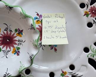 C140 - $20. Vestal Hand Painted Portugal 3 Piece Set.