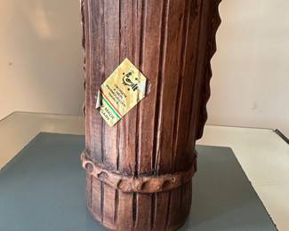 C12 - $100. Margit Kovacs Figurine. Measures 13" tall. Mid Century Terra Cotta Figurine by well known Hungarian artist, Margit Kovacs (1902-1977). Has the Original Sticker on the Back "Made in Hungary"