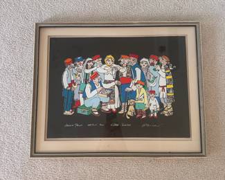C3 - $250. Jovan Obican (French Yugoslav) "Village Jeweler". Artist Proof / edition of 300. Framed it measures 26.5" x 21.5".