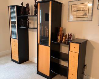 C8 - $100. 3 Piece Media Cabinet in good condition. Measures 97" x 18.5" x 75" tall.