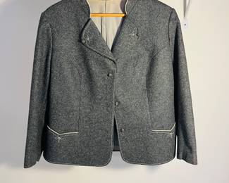 C165 - $40. Modell Loden Frey Wool Jacket. Measures 20.5" pit to pit. 22" long.