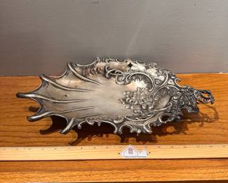 CS1 - $1750. Antique - Austrian 800 Silver Tray with 3 feet. Weighs 680 grams.