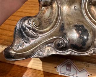 CS3 - $1800. PAIR of Antique Austrian Silver Candlesticks. (800 or 900 silver). Measures 12.25" tall. Each weighs 354 Grams.