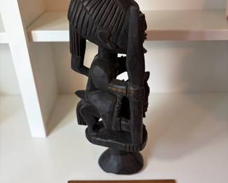 C76 - $80. African Yoruba People of Nigeria Hand Carved Bearded Warrior On a Horse. Measures 21" Tall