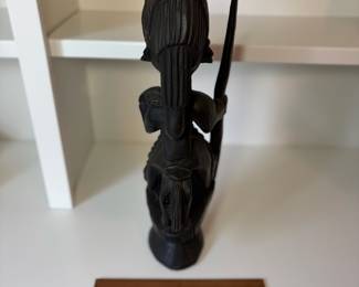 C76 - $80. African Yoruba People of Nigeria Hand Carved Bearded Warrior On a Horse. Measures 21" Tall