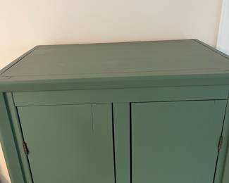 C21 - $60. Painted, Cedar Lined Chest. Has spot to hold a hanging bar, but has been converted to adjustable shelves currently. Measures 30" x 20.5" x 62" tall. Sturdy but not super heavy. Paint is in very good condition.