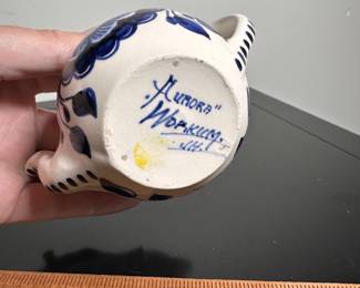 C39 - $10. Miniature Teapot with lid. No chips/cracks etc. Signed "Aurora" Workum