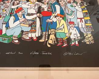 C3 - $250. Jovan Obican (French Yugoslav) "Village Jeweler". Artist Proof / edition of 300. Framed it measures 26.5" x 21.5".