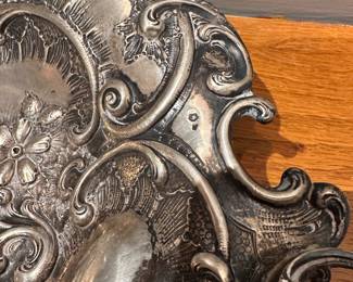 CS1 - $1750. Antique - Austrian 800 Silver Tray with 3 feet. Weighs 680 grams.